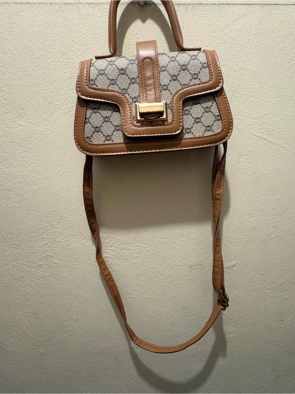 Tan Monogram Crossbody Satchel - Women Bags